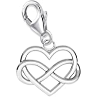 Los mejores  - Colgante con forma de corazón con infinito de plata de ley 925- ideal como regalo